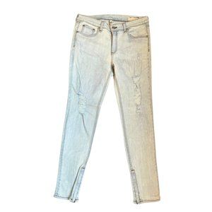 NWT | Rag & Bone Jeans | Light Wash Distressed Jeans Zipper Capri | Size 31